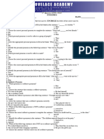 2nd Quarter Long Test English 6