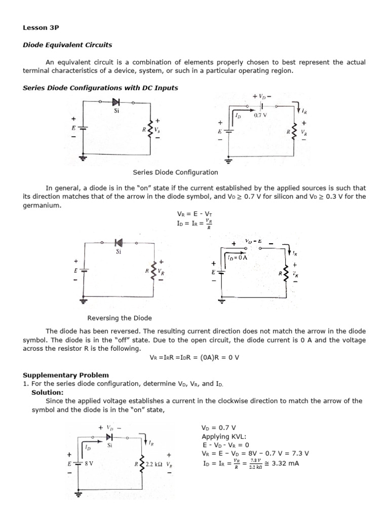Diode Equivalent Circuits PDF Diode Electrical Network