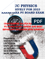 II PUC PHYSICS - Previously Appeared Questions, Important Questions and Answers For 2023 Exam by MANJUNATH B.