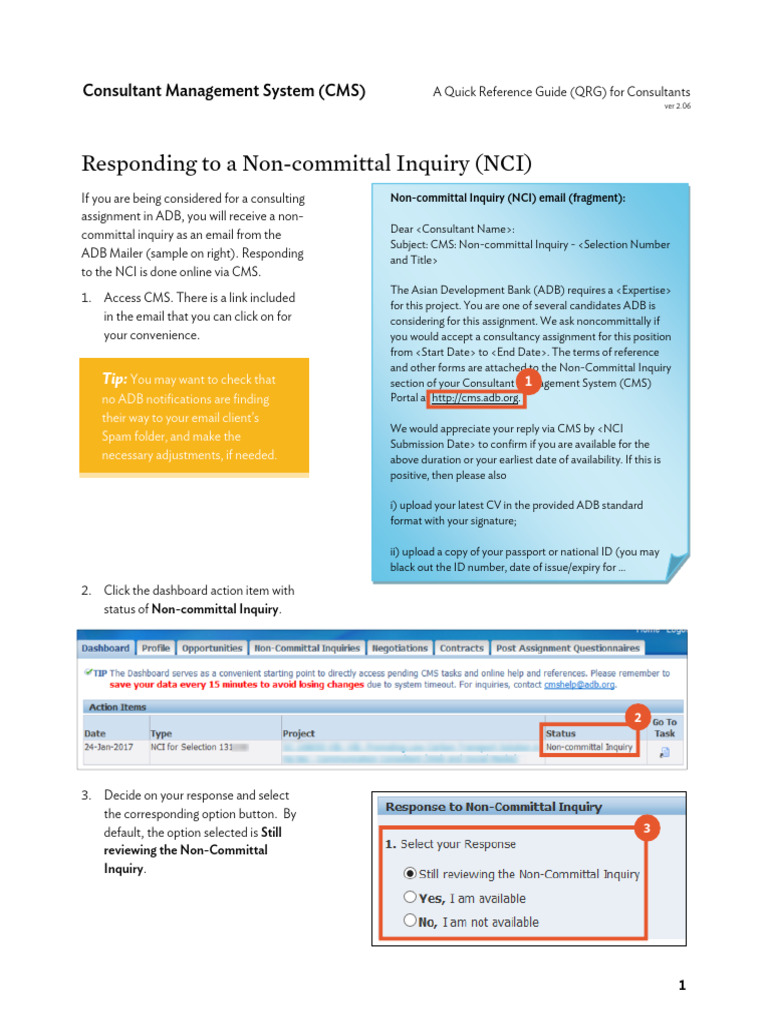 responding non committal inquiries PDF Computing