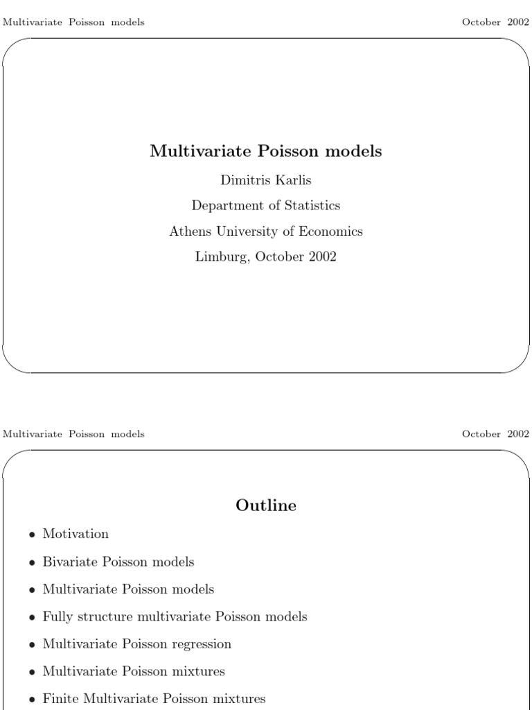 Multivariate Poisson Models Overview | PDF