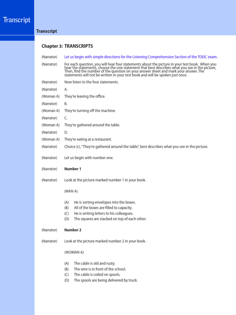 TOEIC Transcript 122309 | PDF | Online Banking | Banks & Banking