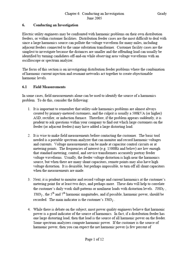 Investigating Distribution Feeder Harmonics | PDF | Science & Mathematics
