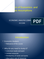 Definition of Economics and Basic Assumptions