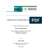 Chinese Bank'S Credit Risk Assessment: A Thesis Submitted For The Degree of