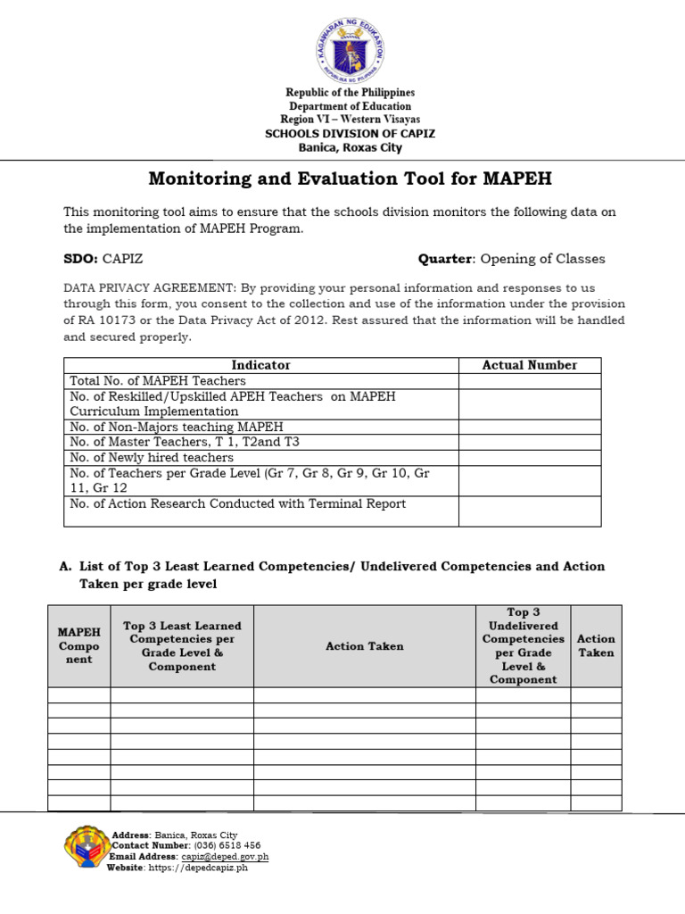 23CapDiv ME For MAPEH Opening | PDF | Learning