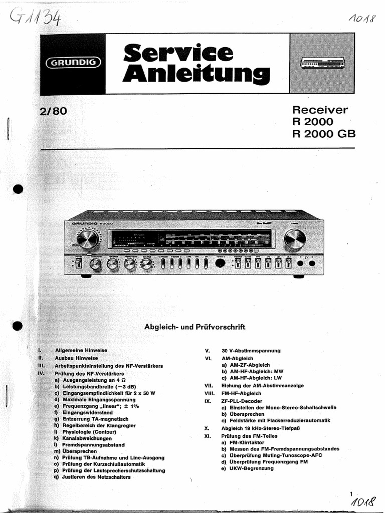 Grundig R 2000 R 2000 GB Service Manual | PDF