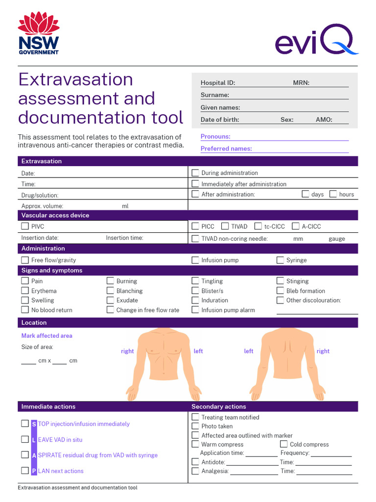 Extravasation Assessment Tool | PDF | Intravenous Therapy | Medicine