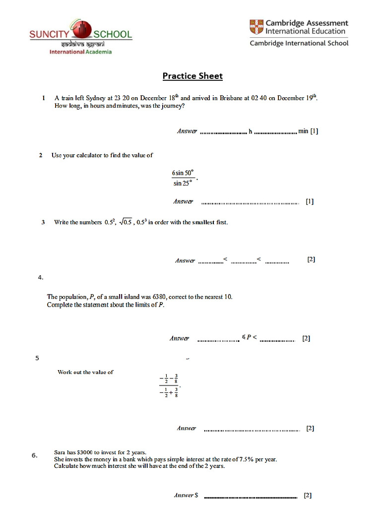 IGCSE - IX - Practice Sheet | PDF