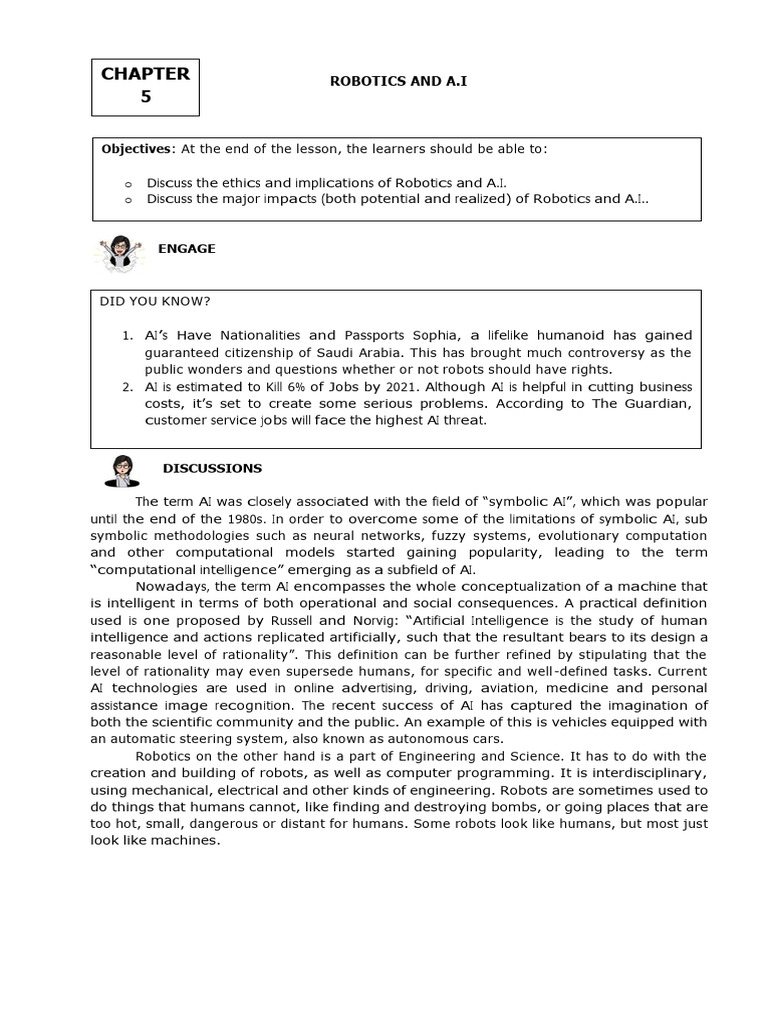 Chapter 5 Robotics and Ai | PDF