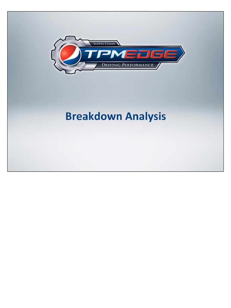 PM Pillar Breakdown Analysis v1 PDF Wear Bearing (Mechanical)
