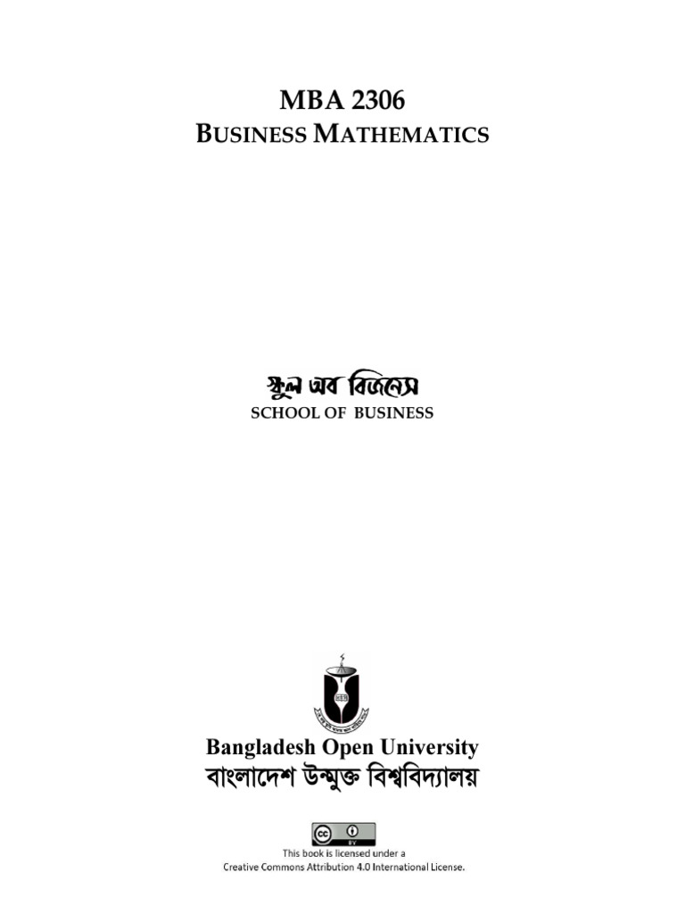 Business Mathematics for MBA Students | PDF | Equations | Integral