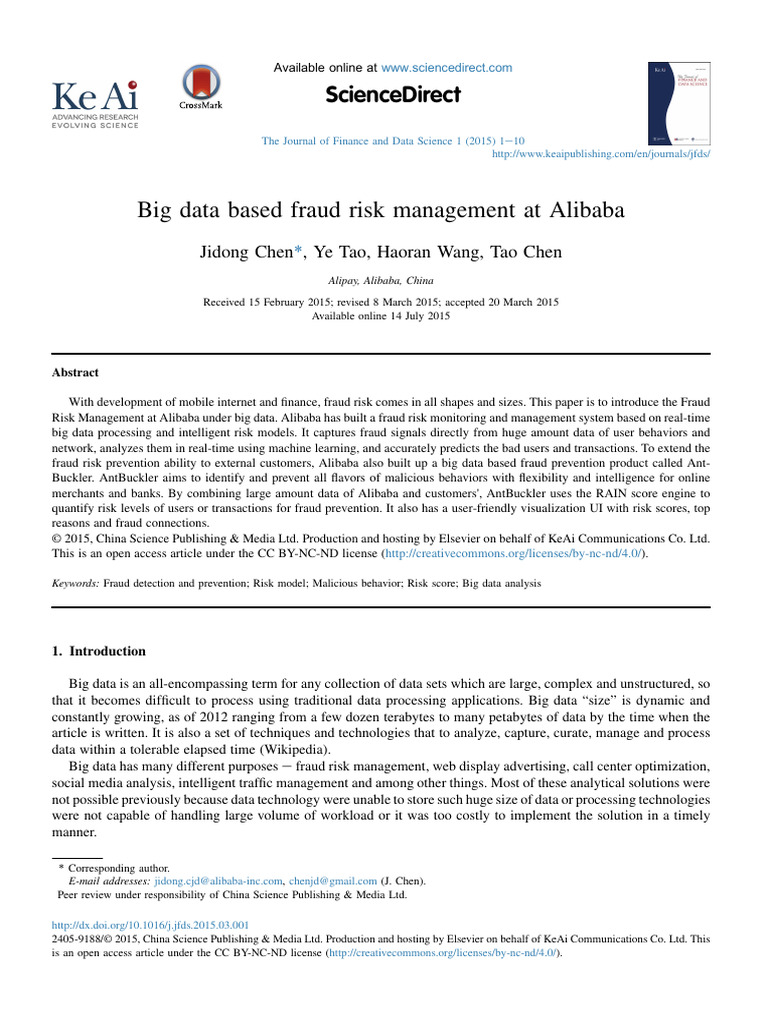 Alibaba's Big Data Fraud Management | PDF | Big Data | Databases