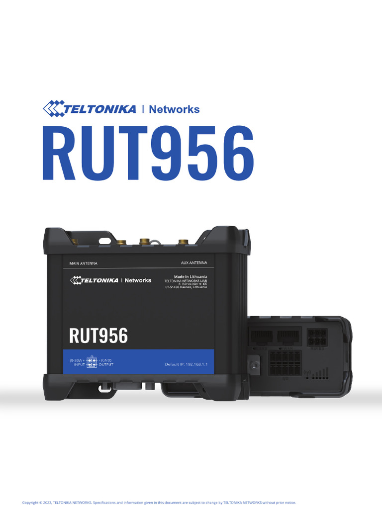 Rut956 Datasheet 2023 v12 | PDF