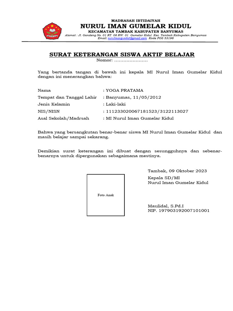 Surat Keterangan Aktif | PDF