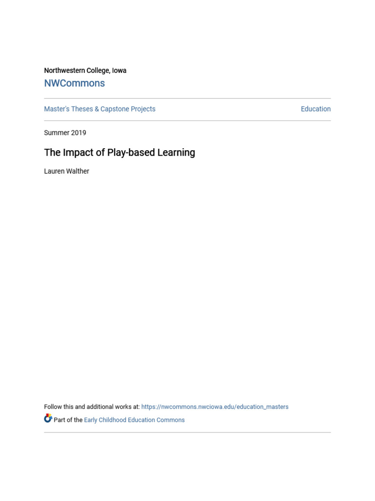 Play-Based Learning's Academic Impact | PDF | Wellness