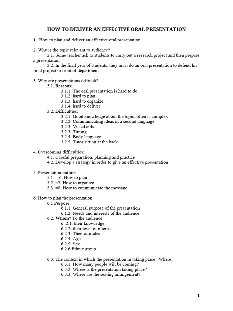 Step For Preparing Effective Oral Presentation
