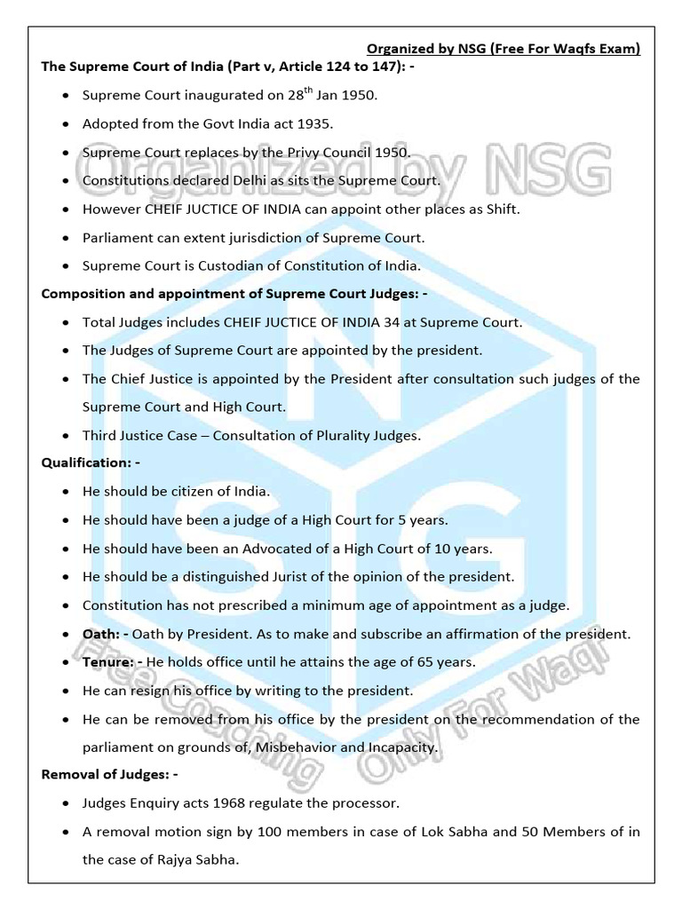 Supreme Court and High Court Overview | PDF | Supreme Court Of India ...
