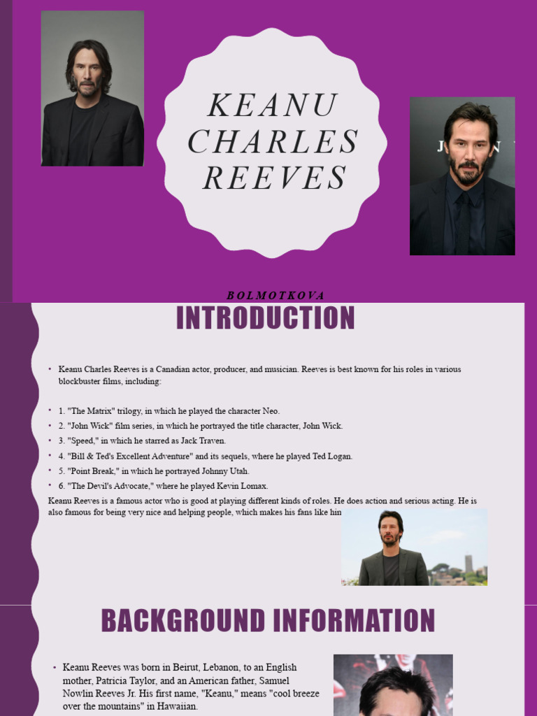 Keanu Reeves: Biography and Career Highlights | PDF | Social Science ...