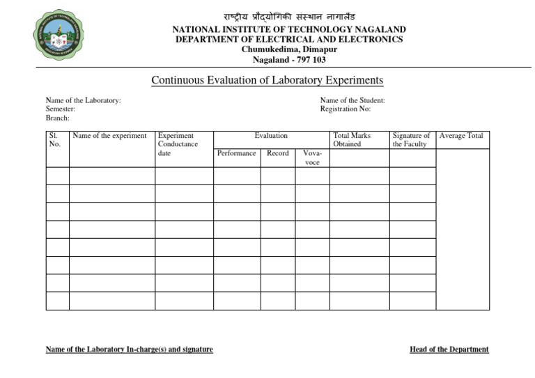 Continuous Lab Evaluation Format | PDF | Science & Mathematics