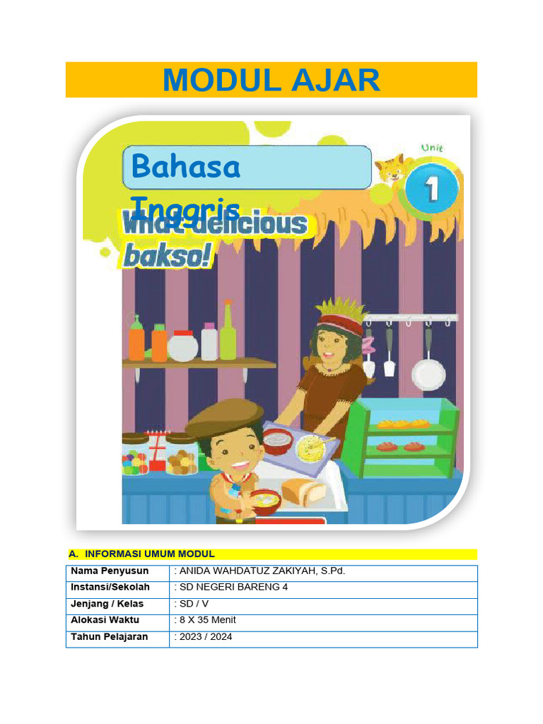 5 Modul Ajar B Inggris Kelas 5 Pdf