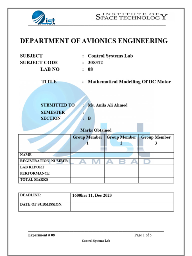 8-Mathematical Modelling of DC Motor | PDF | Science & Mathematics