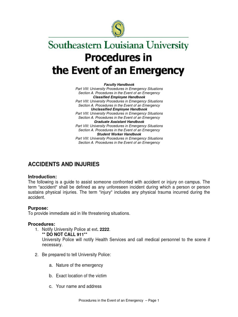 Emergency Procedures PDF