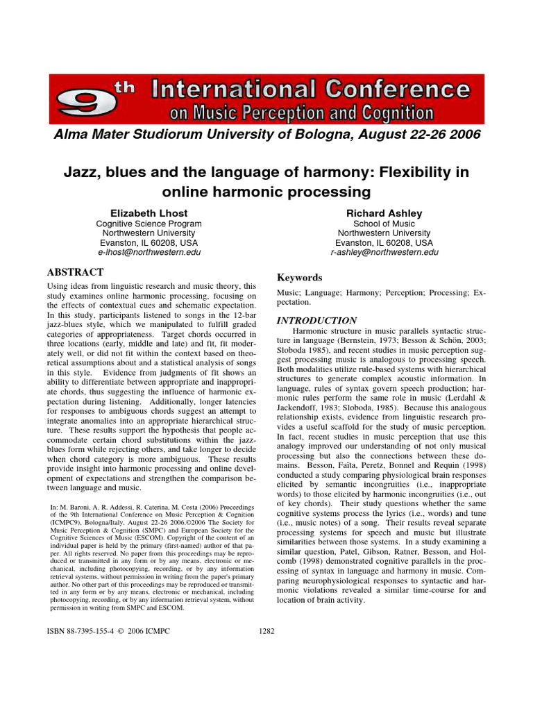 Elizabeth Lhost and Richard Ashley - Jazz Blues and The Language of ...