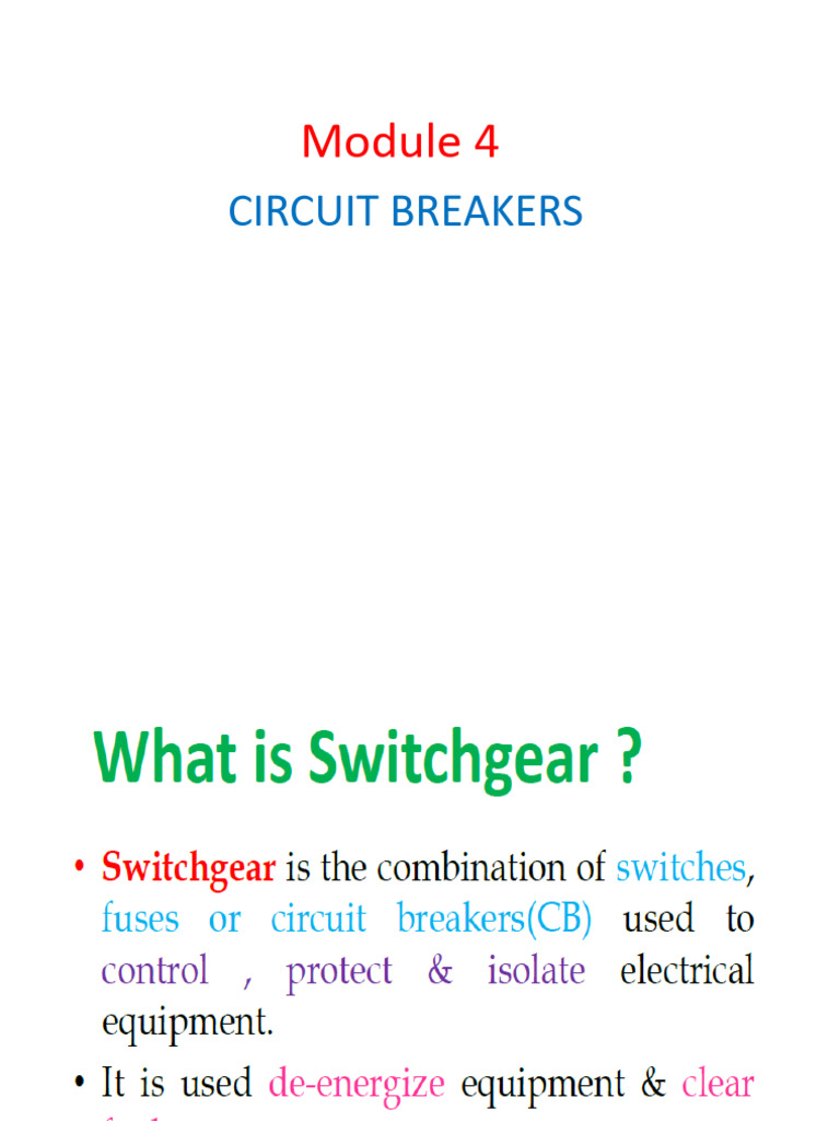 Module 4 Circuit Breakers | PDF | Technology & Engineering