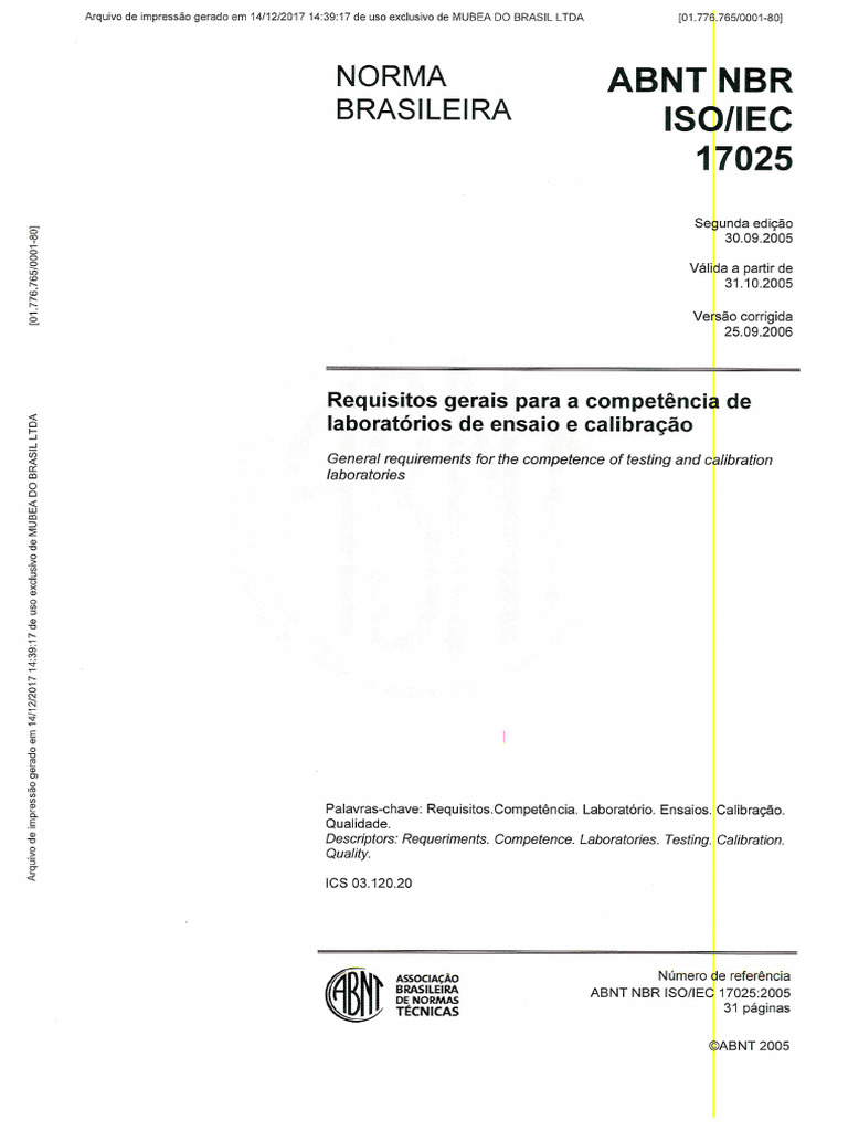 NBR Iso-Iec 17025 | PDF