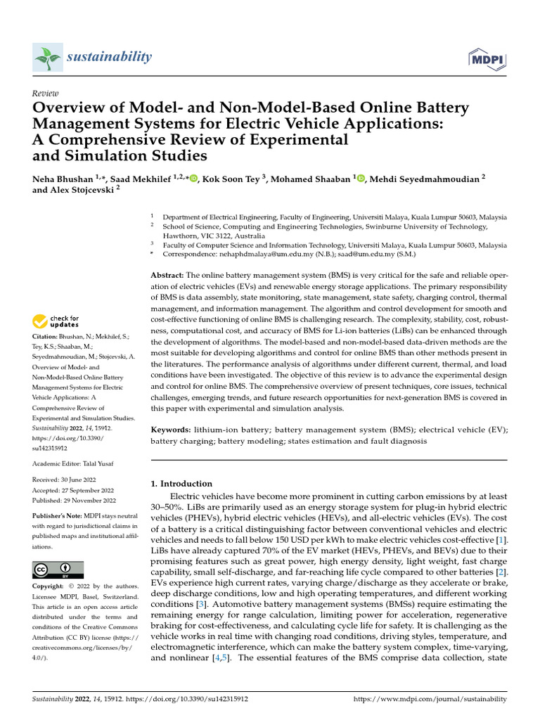 Sustainability 14 15912 | PDF | Plug In Hybrid | Electric Vehicle