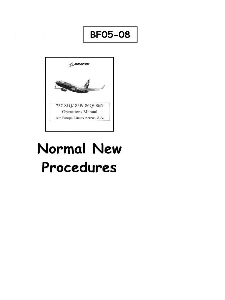 Normal New Procedures 737 800 Air Europa TOAZ INFO PDF
