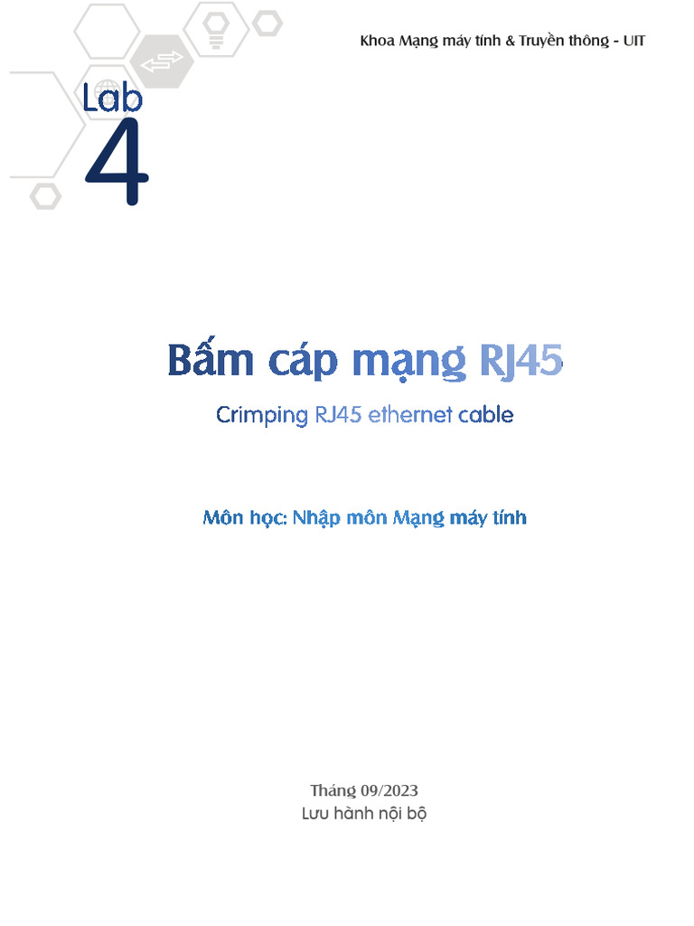 Lab 4 - Crimping RJ45 Cable | PDF