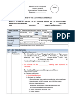 Template Minutes of The Meeting