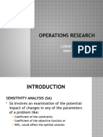 Operations Research - CH - IV Sensitivity Analysis