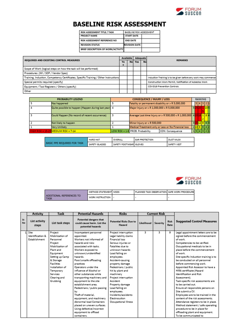 Baseline risk assessment fs pdf risk risk assessment