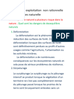 Dangers de L Exploitation Non Rationnelle Des Ressources Naturelle