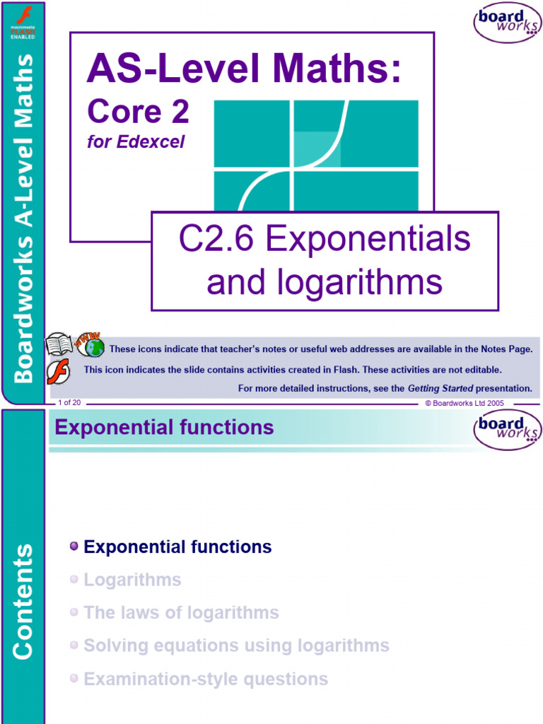 AS-Level Maths: Exponentials & Logarithms | PDF | Logarithm ...