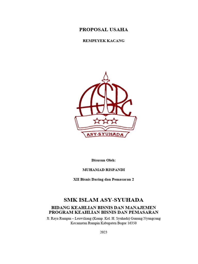 Proposal Usaha Kerupuk Seblak Kering | PDF | Ilmu Sosial