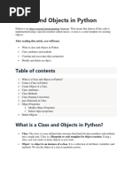 CLASS AND OBJECTS Notes with examples