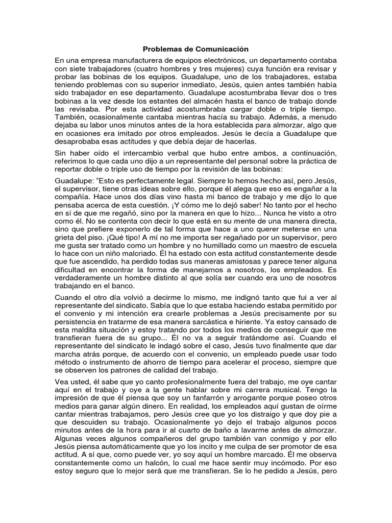Problemas de Comunicación | PDF
