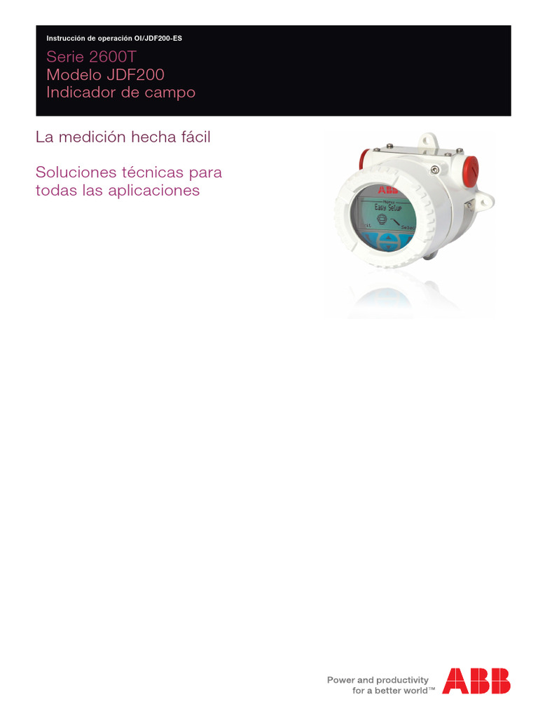 Manual ABB JDF200 Indicador de Campo | PDF | Residuos | Pantalla de ...