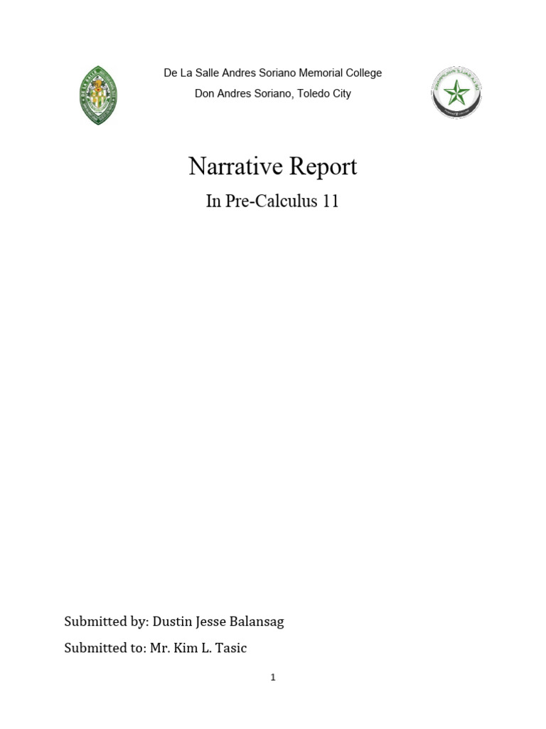 Pre-Calculus Narrative Report | PDF