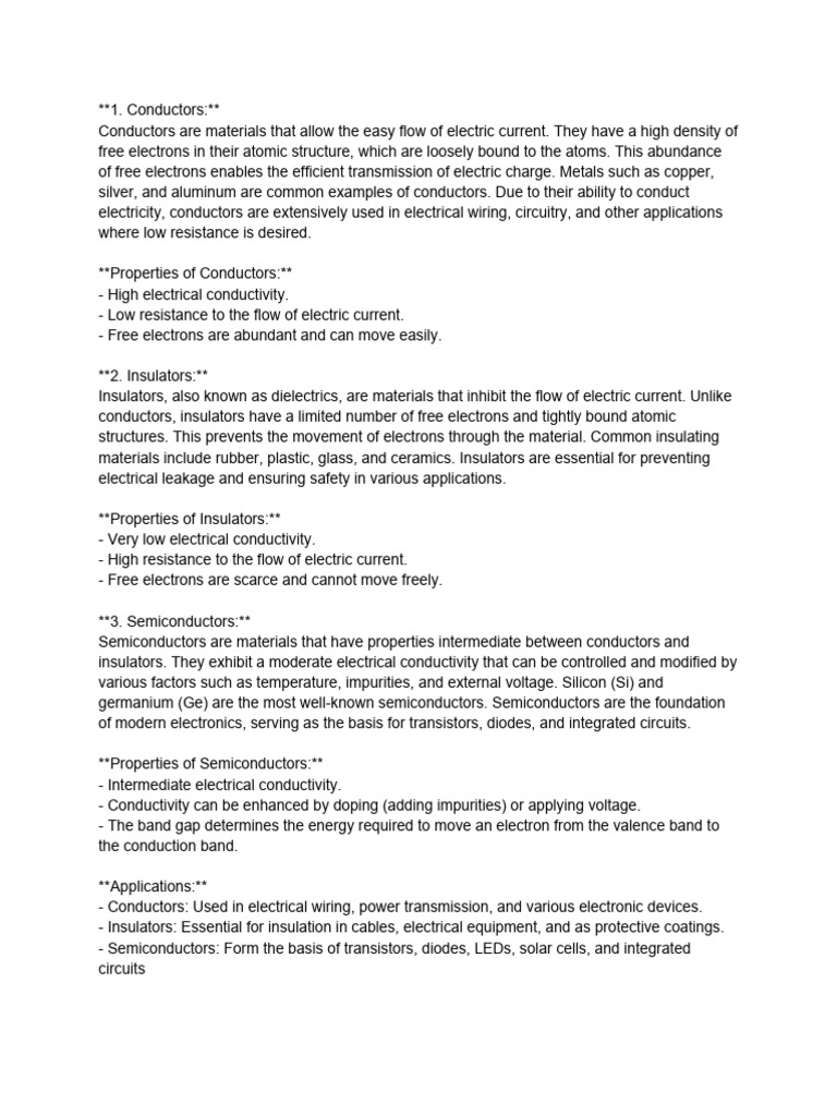 CONDUCTORS AND INSULATORS NOTES PDF intelligence overview