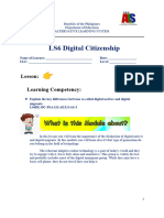 WORKSHEETS IN LS 6 DIGITAL -FOR STUDENTS