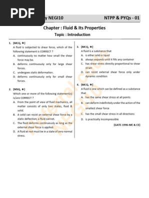 Fluid Mechanics Concepts and Problems | PDF