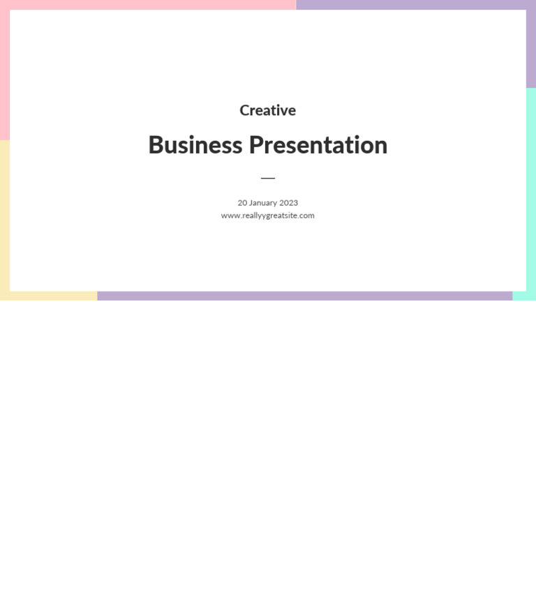 Creative Business Presentation | PDF