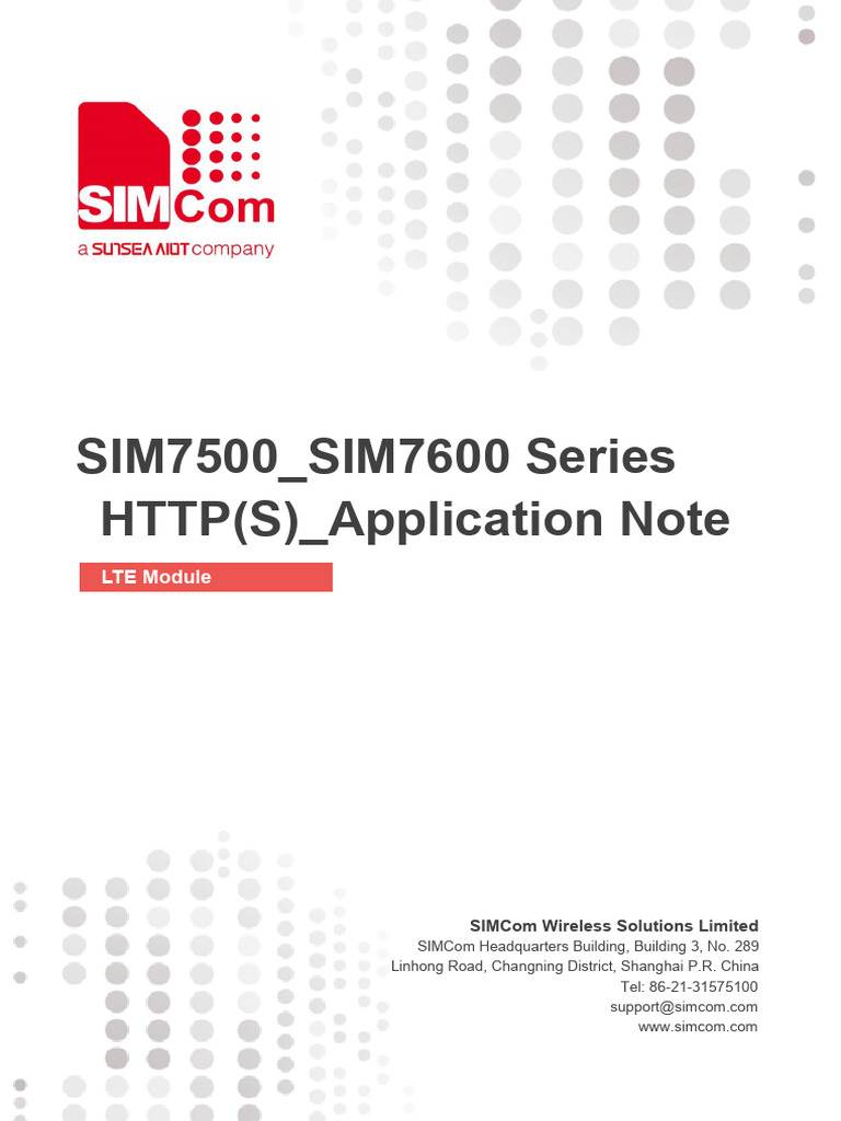 SIM7500 SIM7600 Series HTTPS Application-Note V3.00 | PDF | Networking ...