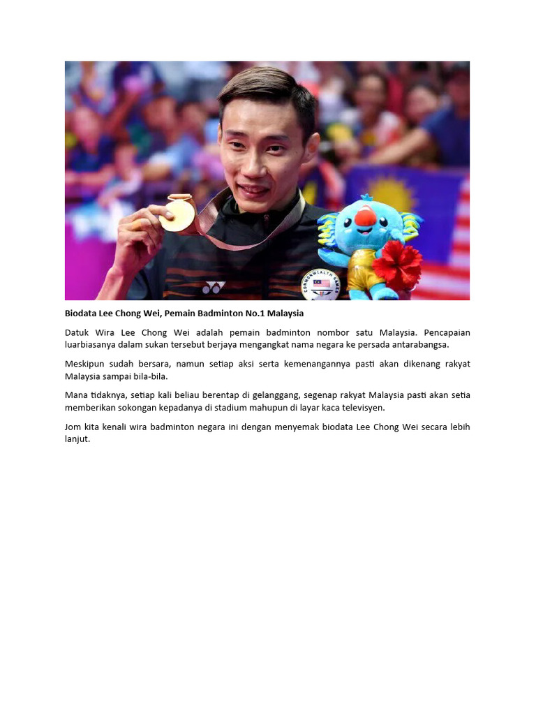 Biodata Lee Chong Wei | PDF