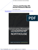 Full Download Leadership Theory and Practice 8th Edition Northouse Solutions Manual